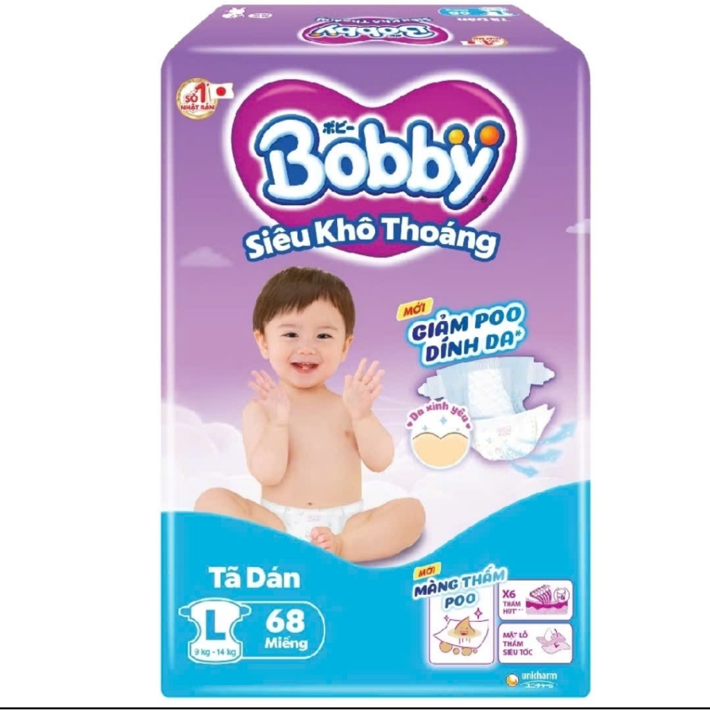 Tã dán Bobby Super Jumbo S80/M76/L68/XL62