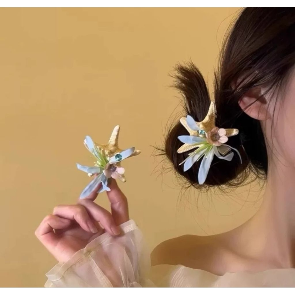 Cặp Kẹp Tóc Sao Mix Hoa Xanh Hồng Kẹp Mini Dễ Thương – Phụ Kiện Tóc Nữ Hàn Quốc Xinh Xắn