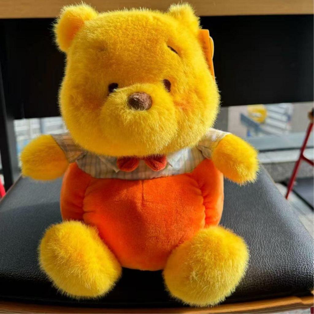 Gấu Bông Pooh Bí Ngô Dễ Thương, Thú Nhồi Bông Pooh Áo Kẻ Nơ Mũm Mĩm Đáng Yêu Quà Tặng Sinh Nhật Cho Bé, Bạn Gái