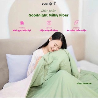Mền Điều Hòa Vua Nệm Goodnight Milky Fiber, Chăn Hè 2 Mặt Cao Cấp Size 1m6x2m Mềm Thoáng Khí