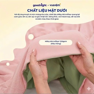 Mền Điều Hòa Vua Nệm Goodnight Milky Fiber, Chăn Hè 2 Mặt Cao Cấp Size 1m6x2m Mềm Thoáng Khí