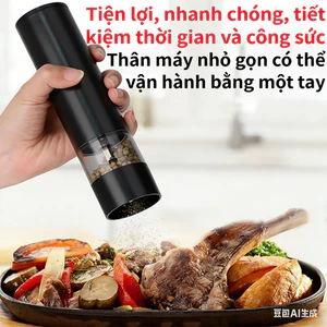 Máy Xay Tiêu Tự Động Một Nút | Ngăn Trong Suốt Dung Lượng Lớn | Dễ Vệ Sinh |Dùng Cho Nhà Bếp & Nướng BBQ