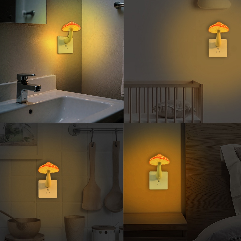 Đèn Ngủ LED Hình Nấm – Mini Dễ Thương, 3 Màu Đổi Sáng, Tặng Remote, decor phòng ngủ