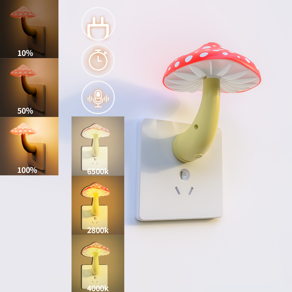 Đèn Ngủ LED Hình Nấm – Mini Dễ Thương, 3 Màu Đổi Sáng, Tặng Remote, decor phòng ngủ