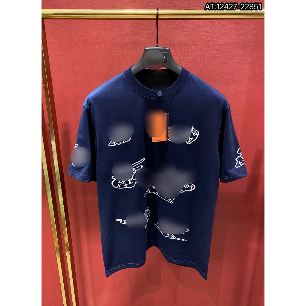 ÁO thun nam cổ tròn họa tiết thêu tay ngắn phong cách trẻ trung chuẩn from