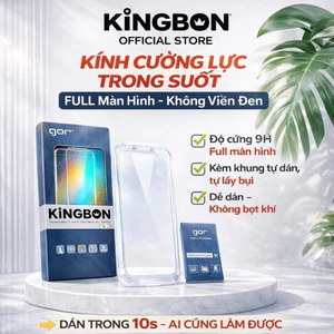 Kính Cường Lực iPhone Không Viền Đen,Kèm Khung Hỗ Trợ Dán MA-88/86 GOR KiNGBON cho 12 đến 17 Pro Max