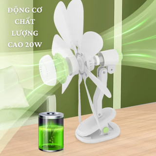 Quạt Kẹp Bàn Mini 8 Cánh Siêu Mát, Gió Mạnh Êm, Công Suất Cao, Dễ Kẹp Bàn, Dùng Mọi Không Gian