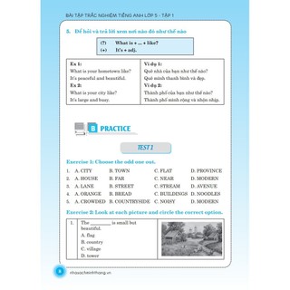Sách- Bài Tập Trắc Nghiệm Tiếng Anh Lớp 5 Tập 1 ( Có Đáp Án) Bùi Văn Vinh