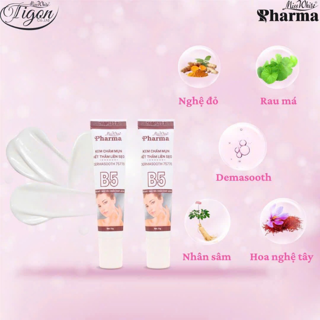 MISS WHITE - KEM CHẤM MỤN HẾT THÂM LIỀN SẸO - 15G