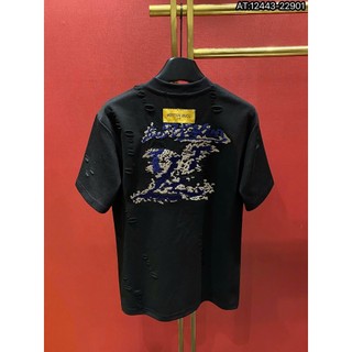 ÁO thun nam cổ tròn họa tiết thêu tay ngắn phong cách trẻ trung chuẩn from