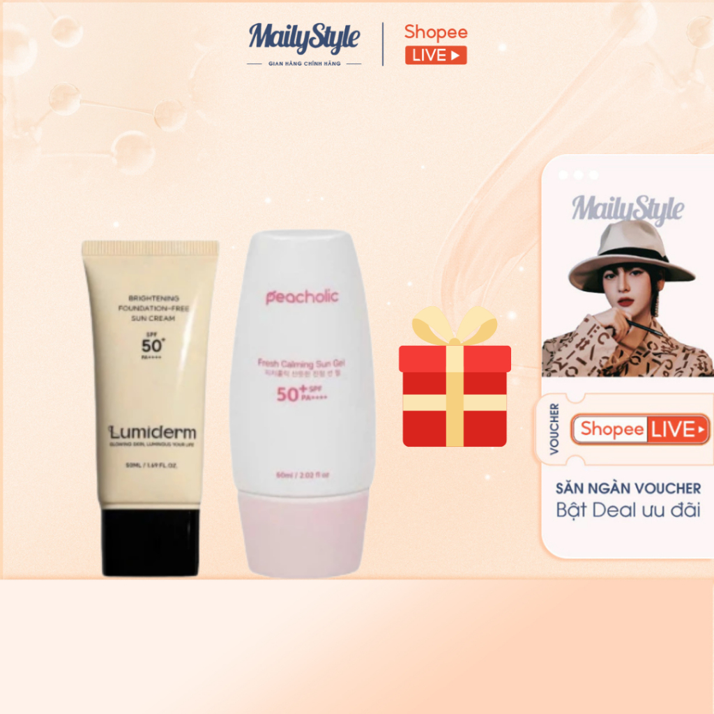 S28_Combo 1 Kem Chống Nắng Peacholic (m37)+ 1 Kem chống nắng Lumiderm (c08)