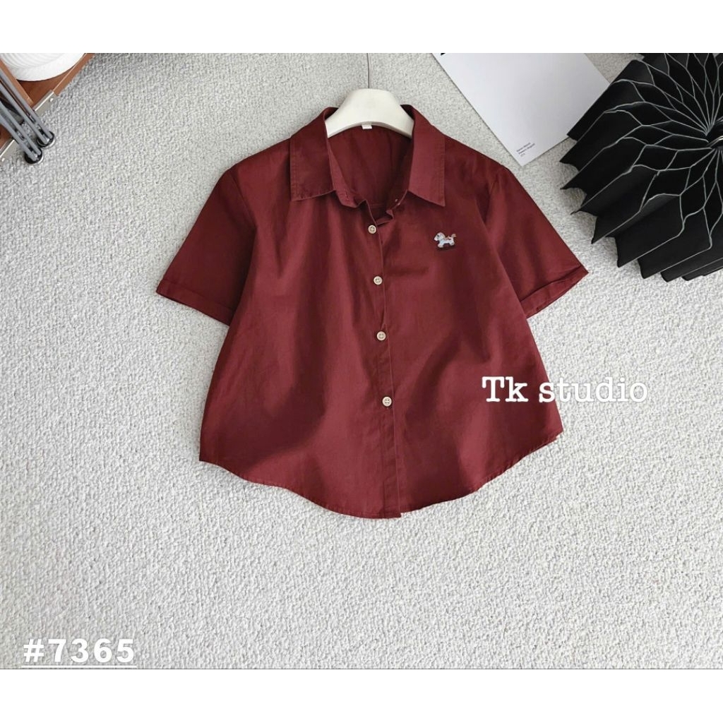 [𝑯𝒂 𝑨𝒏𝒉] Áo Sơ Mi Cộc Tăm Ngựa Tang Chữ QCL1