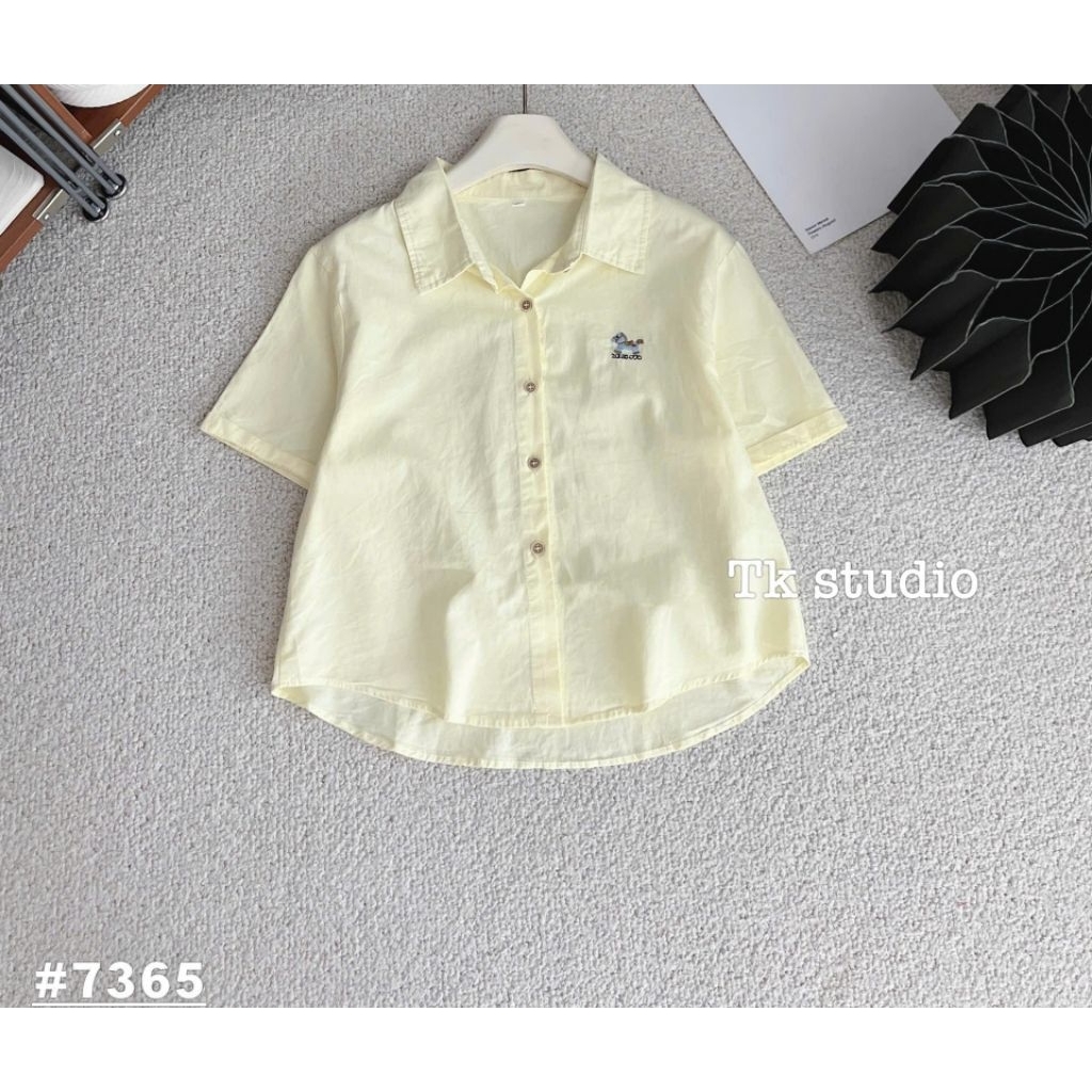 [𝑯𝒂 𝑨𝒏𝒉] Áo Sơ Mi Cộc Tăm Ngựa Tang Chữ QCL1