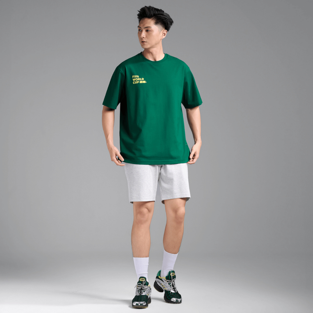 [MUA ÁO TẶNG KHĂN]Áo thun unisex Relaxed Fit Cotton Compact World Cup Neon 26, áo mặc hàng ngày đi chơi dạo phố