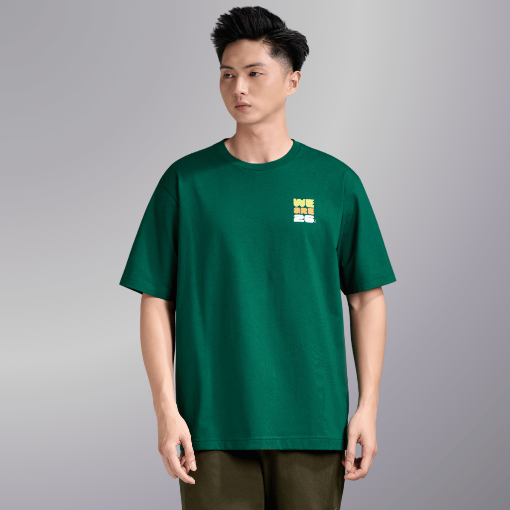 [MUA ÁO TẶNG KHĂN]Áo thun unisex Relaxed Fit Cotton Compact World Cup Neon 26, áo mặc hàng ngày đi chơi dạo phố