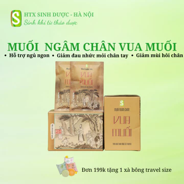 Muối ngâm chân Vua Muối HTX Sinh Dược (Hộp 10 gói 50g) - ngủ ngon, giảm đau mỏi chân, giảm hôi chân