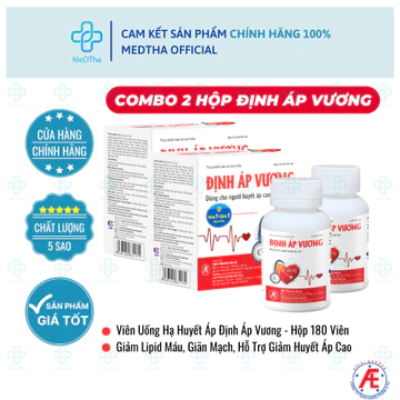 [COMBO 2 HỘP] Định Áp Vương 180 Viên - Giúp Làm Giảm Lipid Máu, Giãn Mạch, Hỗ Trợ Giảm Huyết Áp Cao