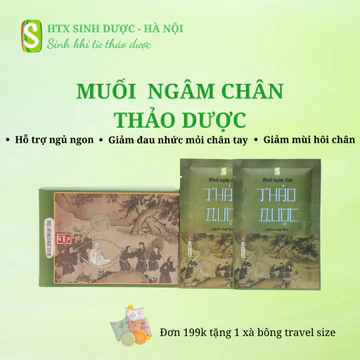 Muối ngâm chân Thảo Dược HTX Sinh Dược (Hộp 10 gói 50g) - ngủ ngon, giảm đau mỏi chân, giảm hôi chân