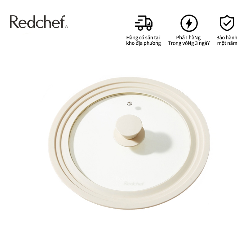 Redchef Nắp Thủy Tinh Silicon Đa Năng Có Núm Thích Hợp Cho Chảo & Nồi & Chảo Chiên 24-26-28CM