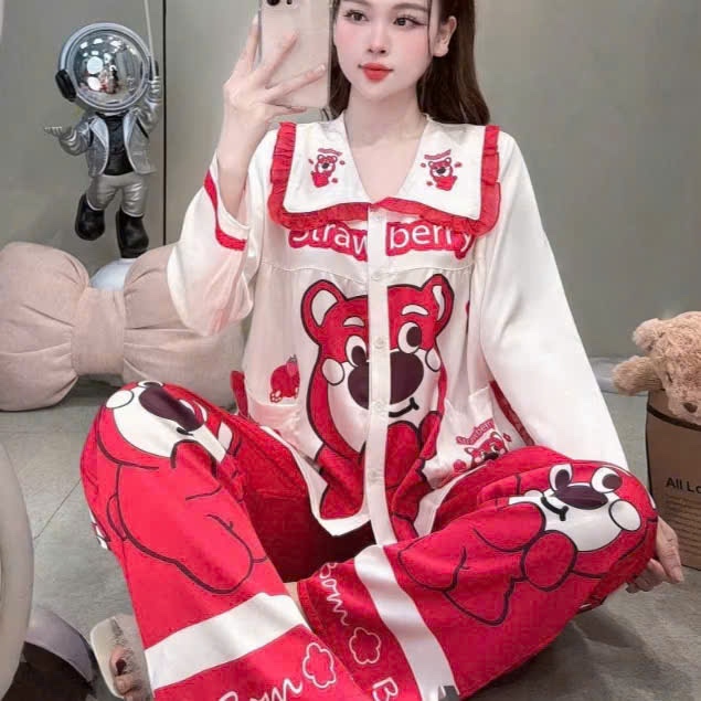 Đồ bộ nữ đồ mặc nhà,đồ ngủ dễ thương,bộ tiểu thư lụa latin mềm mịn mát nhiều họa tiết hot trend [07]