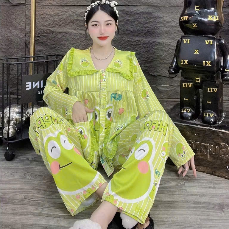 Đồ bộ nữ đồ mặc nhà,đồ ngủ dễ thương,bộ tiểu thư lụa latin mềm mịn mát nhiều họa tiết hot trend [07]
