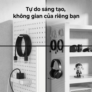 Bảng Lỗ Pegboard treo tường thép cacbon Bao gồm 6 móc 85*30/40cm Có thể kết hợp với giá đỡ lưu trữ
