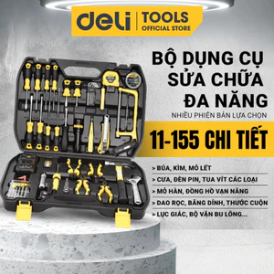 Bộ Dụng Cụ Sửa Chữa Nhiều Chi Tiết Deli Cao Cấp Hộp thùng đồ nghề đa năng - Công cụ toàn diện