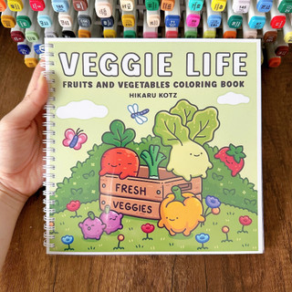 Bộ Tranh Tô Màu Veggie Life 41 Tranh, Giấy dày 200gsm Quyển A4 A5, Phù Hợp Màu Marker, Acrylic, Chì Màu, Sáp Màu