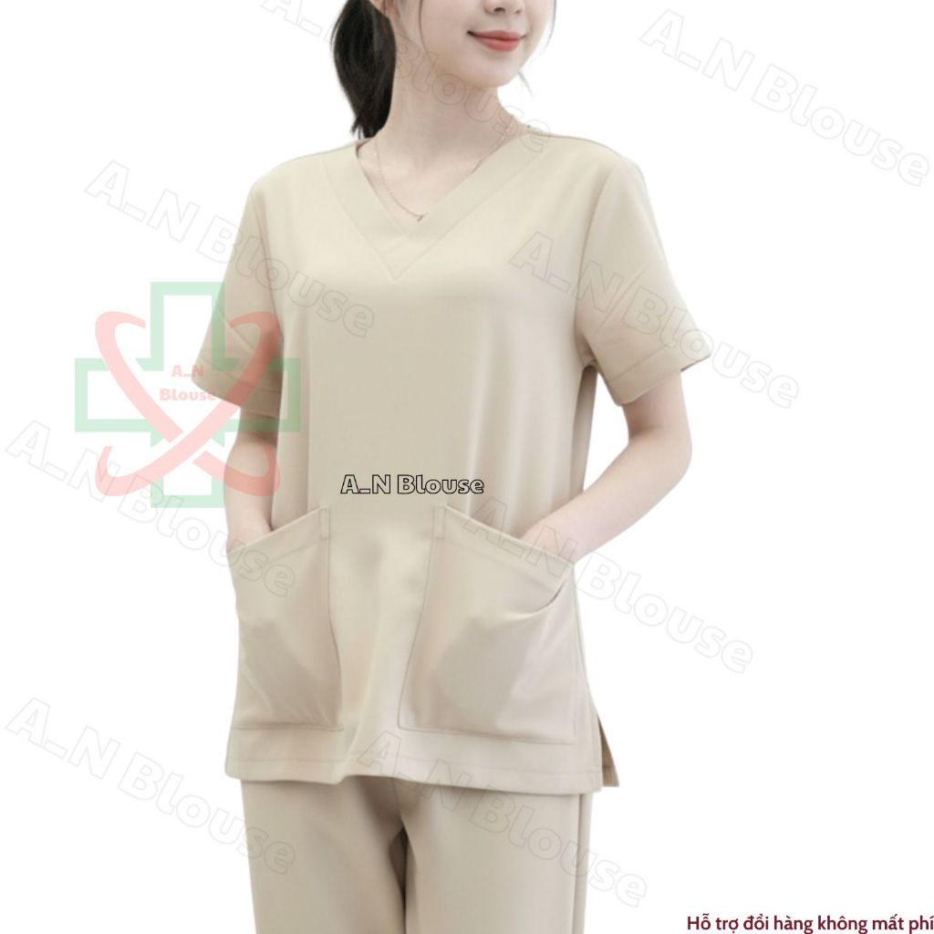 Bộ scrubs bác sĩ, đồng phục spa cao cấp dành cho bác sĩ, điều dưỡng, ký thuật viên trong ngành làm đẹp