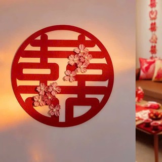 Set Chữ Hỷ Dạ Kết Hoa – Decor Trang Trí Phòng Cưới, Tân Hôn, Đám Cưới Cho Cô Dâu, Chú Rể Hot Trend
