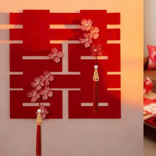Set Chữ Hỷ Dạ Kết Hoa – Decor Trang Trí Phòng Cưới, Tân Hôn, Đám Cưới Cho Cô Dâu, Chú Rể Hot Trend