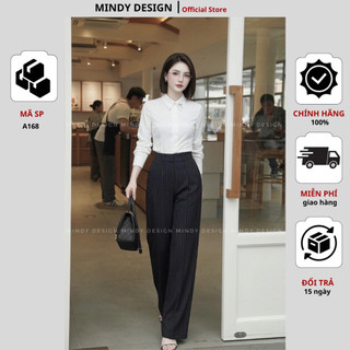 A168 - Áo sơ mi dài tay sợi tre Nhật không nhăn thâm hút tốt công sở nữ - Thiết kế cao cấp MindyDesign