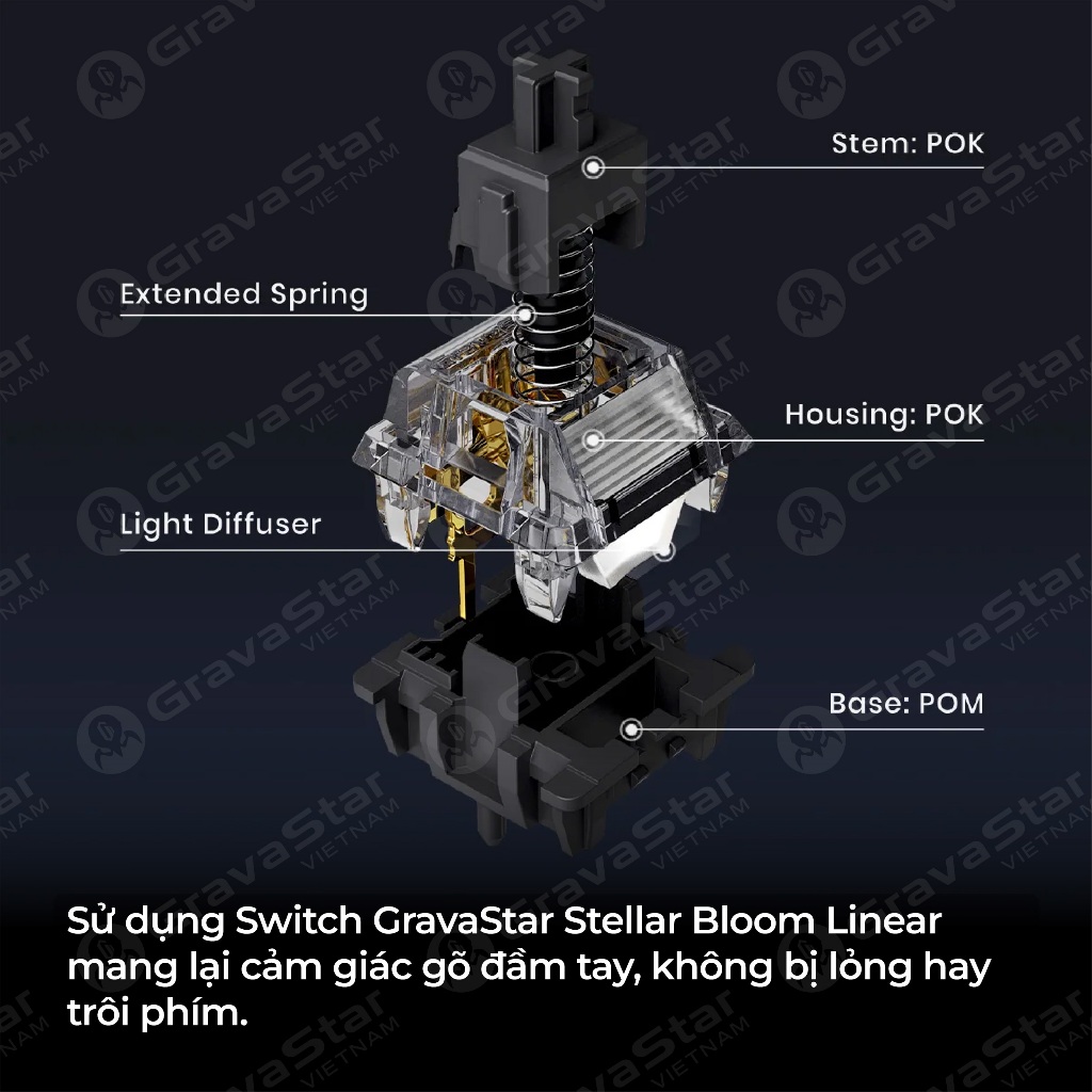 Bàn phím cơ Gaming GRAVASTAR MERCURY K1 SERIES Bảo hành 12 tháng | BigBuy360 - bigbuy360.vn
