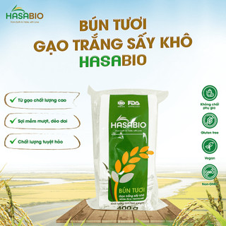 [Date T10] Bún Tươi Gạo Trắng HASABIO 400g Sấy Khô 100% Tự Nhiên Không Mùi Chua Cho Chế Độ Ăn Sạch - Natural Market
