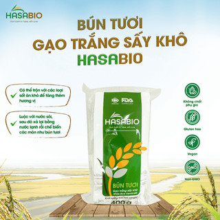 [Date T10] Bún Tươi Gạo Trắng HASABIO 400g Sấy Khô 100% Tự Nhiên Không Mùi Chua Cho Chế Độ Ăn Sạch - Natural Market