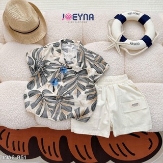 Set Đồ Bộ Đi Biển Bé Trai Họa Tiết Hoa Lá Nổi Bật Joeayna -  Chất Liệu Cao Cấp Mềm Thấm Hút Mồ Hôi