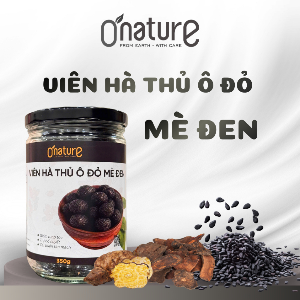 Viên Hà Thủ Ô Mè Đen - O'Nature - Loại Cao Cấp
