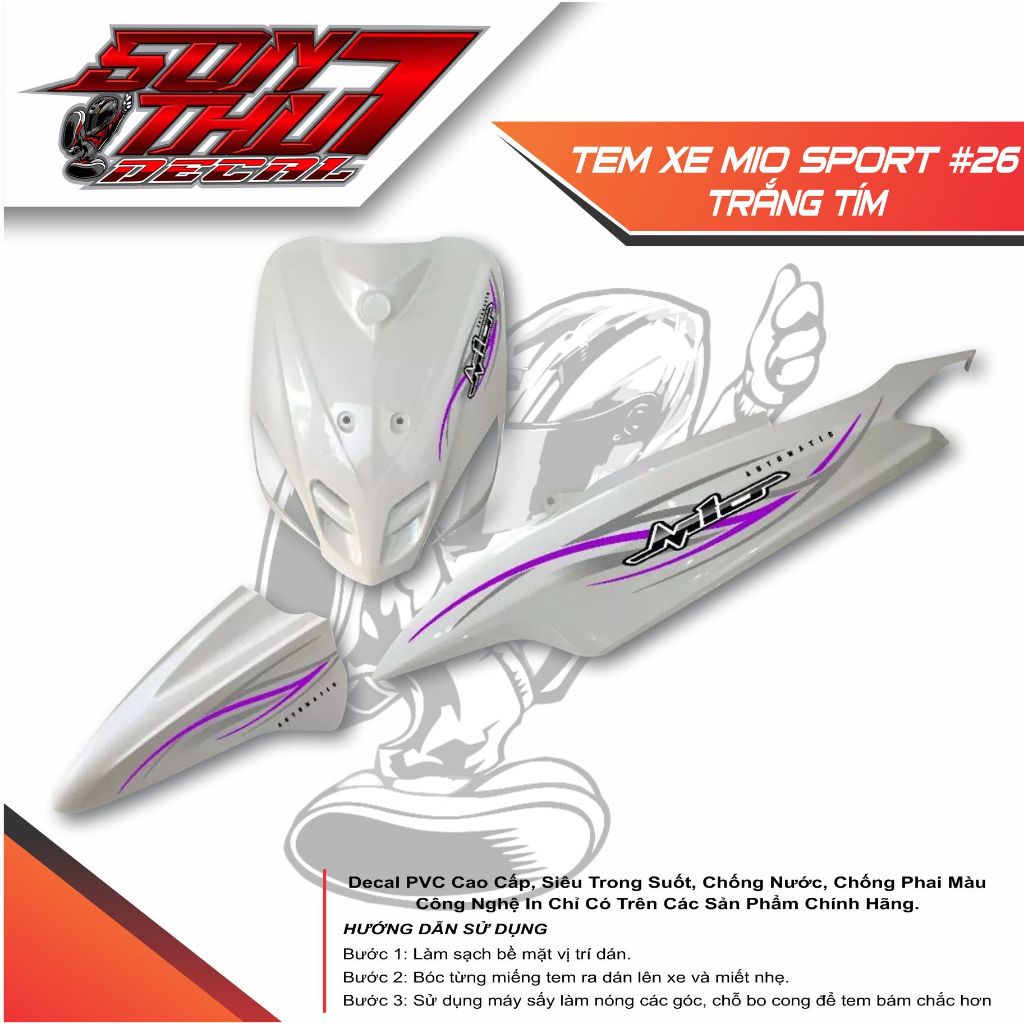 TEM XE MIO SPORT #26 (CHẤT LƯỢNG CAO - SẮC NÉT)