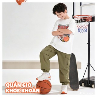 Áo Thun Không Cổ Bé Trai TTS26S002R | Bé trai 9-14 tuổi | Wookids | Thời trang trẻ em | Cotton mềm mát