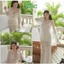 DX_ Set đi biển, set body Len ren đầm hai dây dáng dài kèm khoác tay dài sơ mi Tơ viền ren trắng