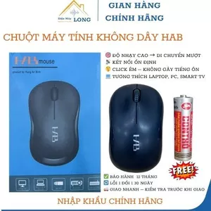 Chuột Máy Vi Tính Laptop Không Dây nhạy mượt, click êm, giá tốt hàng nhập khẩu chính hãng HAB 29