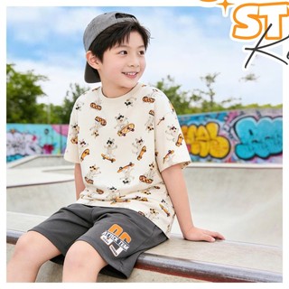 Áo Thun Không Cổ Bé Trai KTS26S004R | Bé trai 2-9 tuổi | Wookids | Thời trang trẻ em | Cotton mềm mát