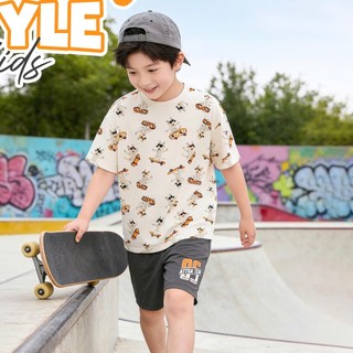 Áo Thun Không Cổ Bé Trai KTS26S004R | Bé trai 2-9 tuổi | Wookids | Thời trang trẻ em | Cotton mềm mát