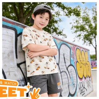 Áo Thun Không Cổ Bé Trai KTS26S004R | Bé trai 2-9 tuổi | Wookids | Thời trang trẻ em | Cotton mềm mát