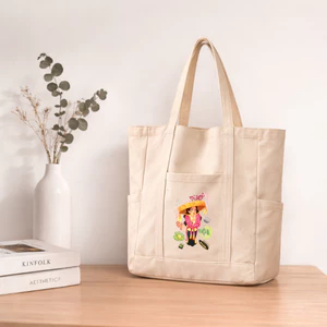 Túi tote có khóa kéo SIZE TO - túi vải tote cô gái Việt Nam phở Hà Nội có khóa kèm 3 ngăn phụ siêu xinh tuima076h