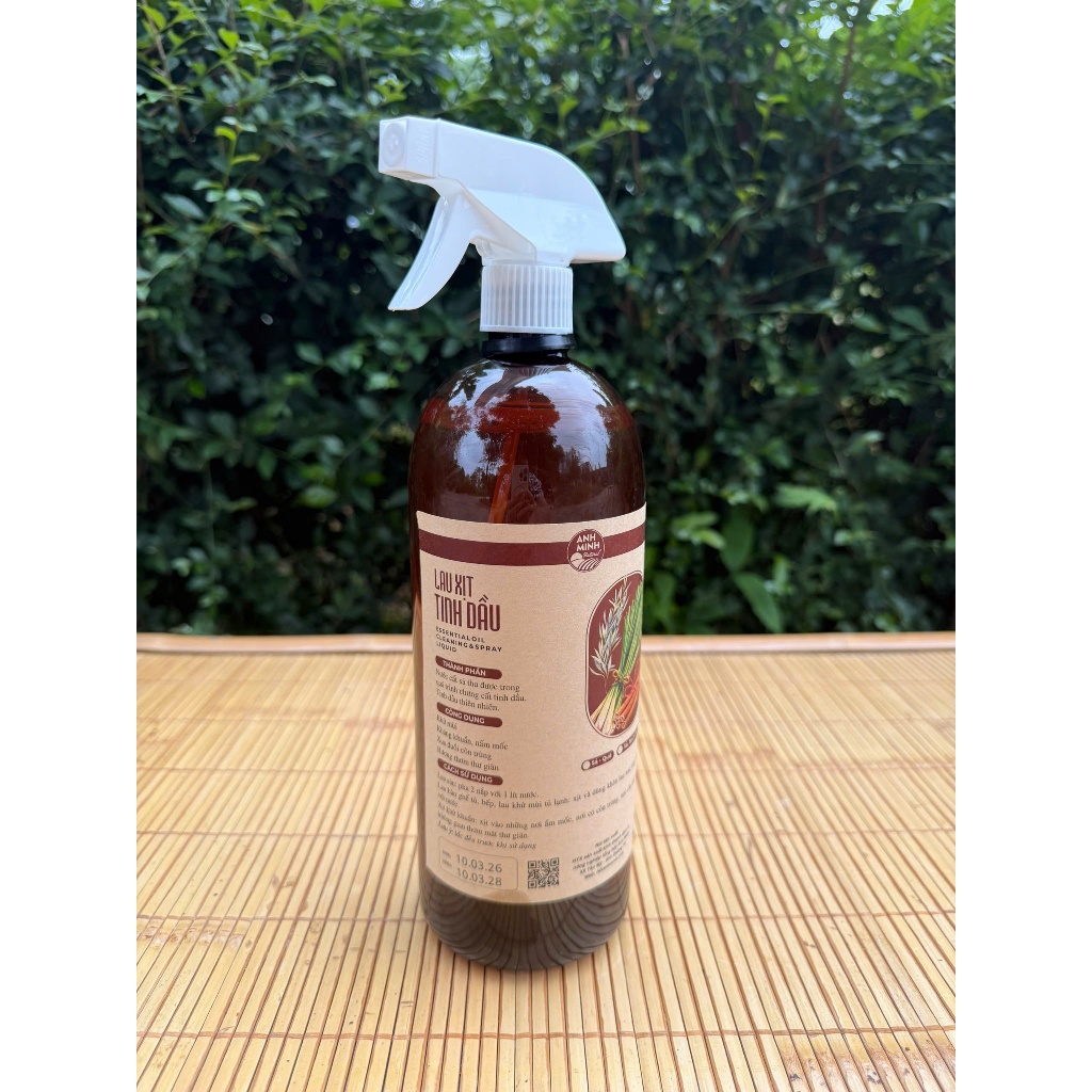 Nước Lau Sàn Tinh Dầu Sả Anh Minh - Khử Mùi Đuổi Muỗi Và Côn Trùng, 100% Chiết Xuất Từ Thiên Nhiên