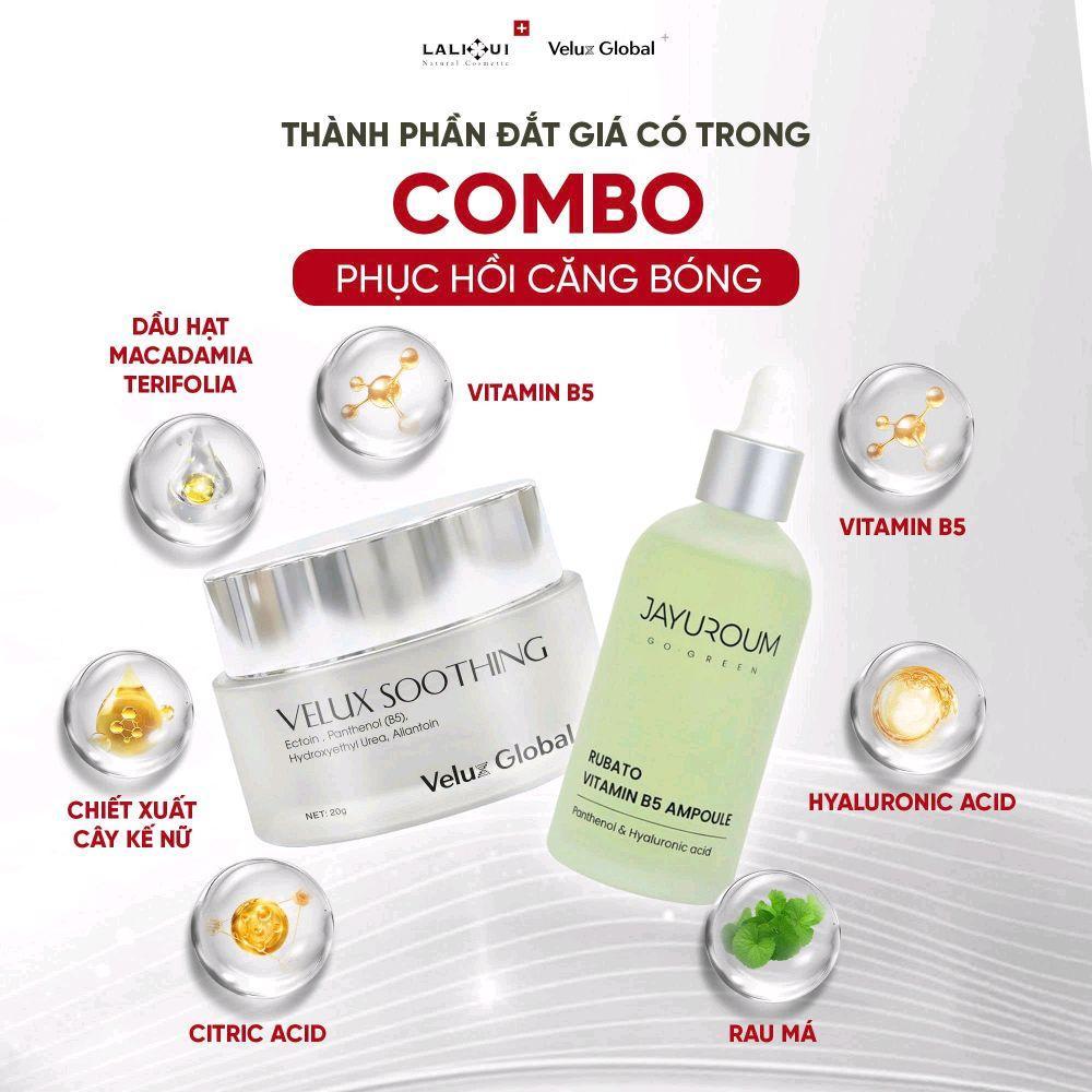 Kem dưỡng ẩm phục hồi Velux soothing & serum Rubato, phục hồi da tổn thương, dưỡng ẩm , dịu da, mờ thâm