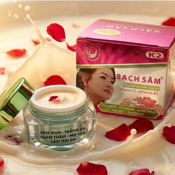 Kem Bạch Sâm (Hồng) K2 - Kem Face Ngừa Mụn Làm Dịu Da Nhạy Cảm, Dưỡng Trắng Hồng