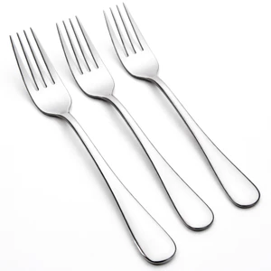 Nĩa ăn inox 304 dày xịn nhiều cơ dùng ăn cơm, trái cây, bít tết – Nĩa inox cán trơn dày sáng bóng