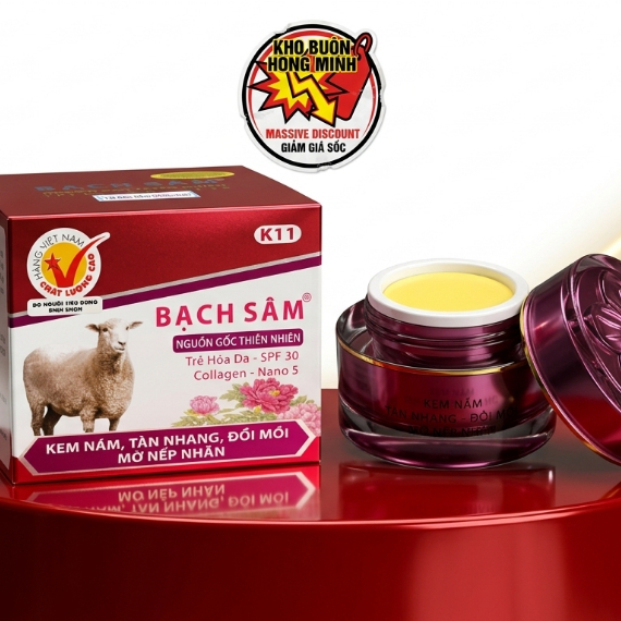 Kem Bạch Sâm K11 (Tím) Dưỡng Trắng Da Mờ Thâm Nám Tàn Nhang - Kem Dưỡng Phục Hồi Chống Nhăn 30g